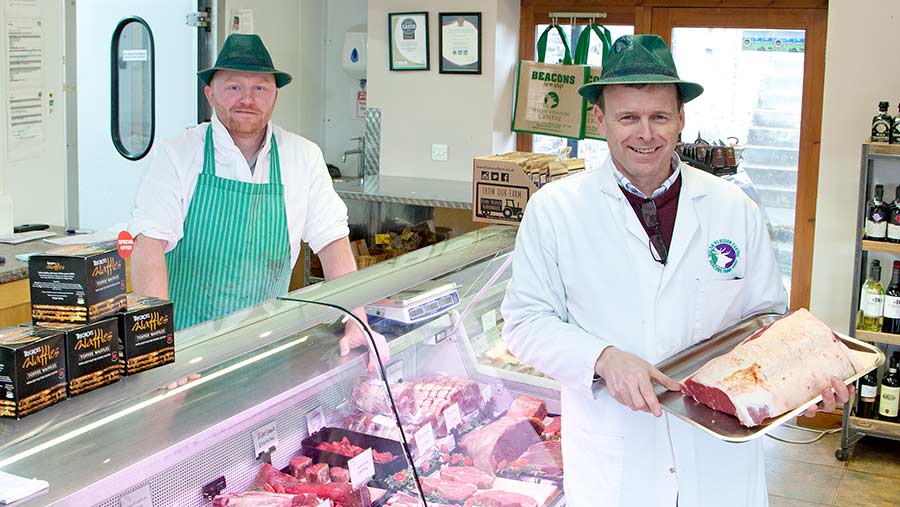 Andrew Morgan (right) and butcher Gavin Davies