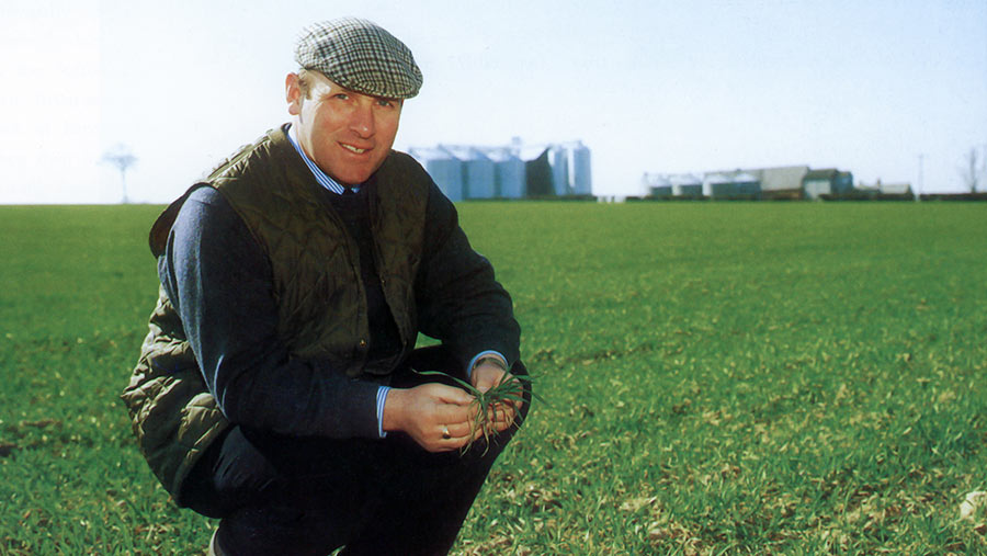 Brian Reynolds examining a crop in the late 1990s