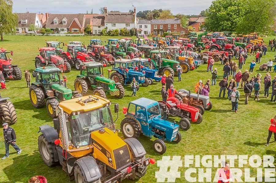 Field full of tractors at the tractor run