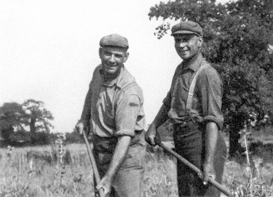 Brian’s father John (left) and uncle Frank in the early 1950s