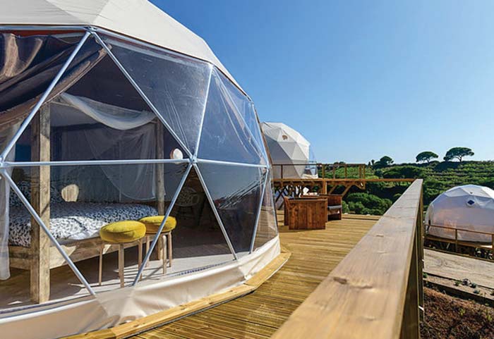 One of the geodesic domes