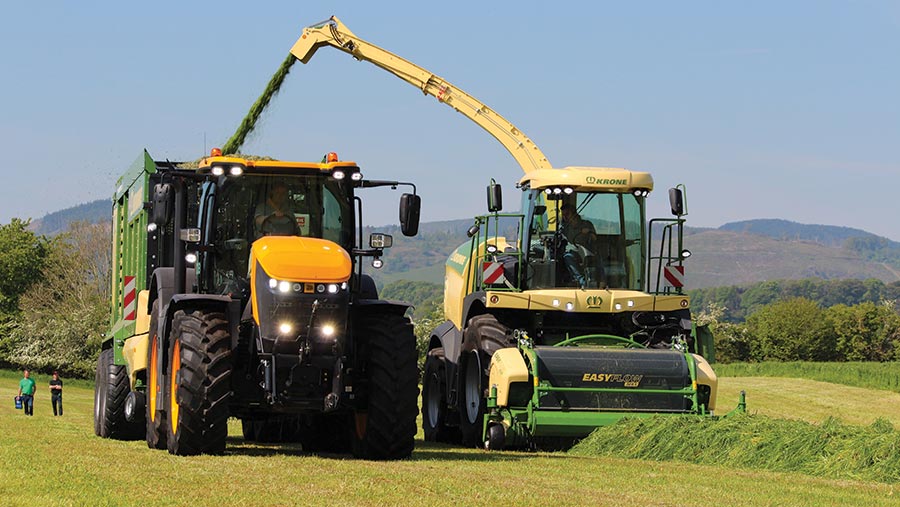 Krone Big X 580 is action at Scotgrass 2019