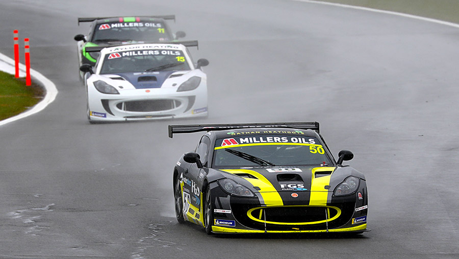 Nathan Heathcote racing in Ginetta GT4 car