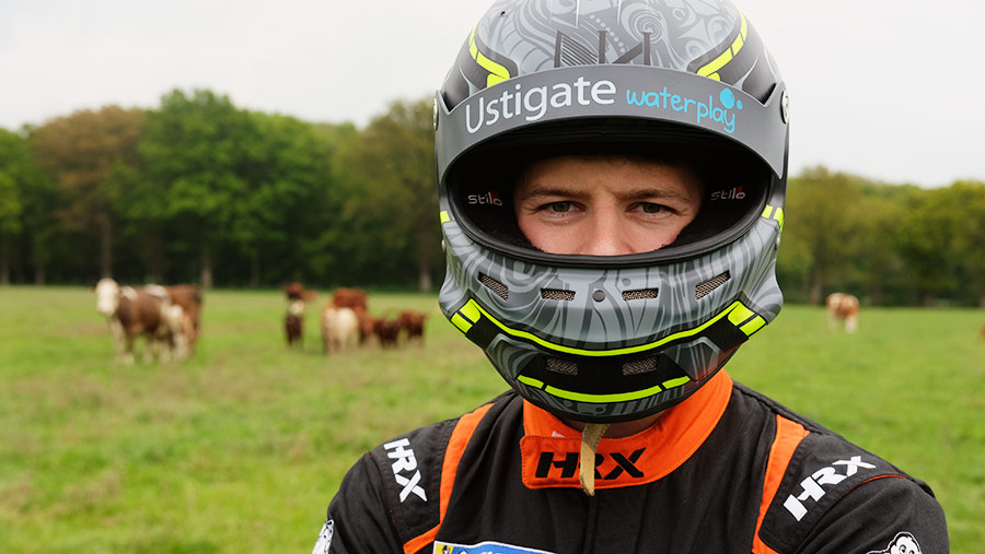 Nathan Heathcote with cows