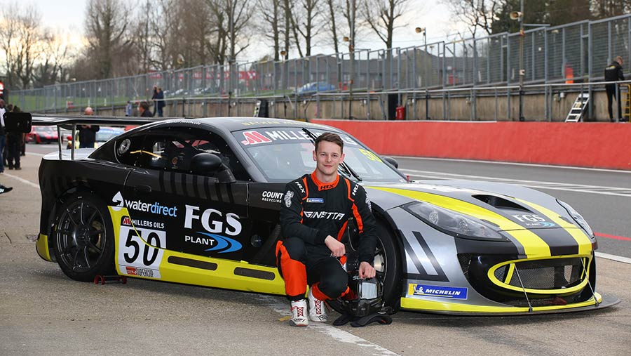 Nathan Heathcote with Ginetta GT4 race car