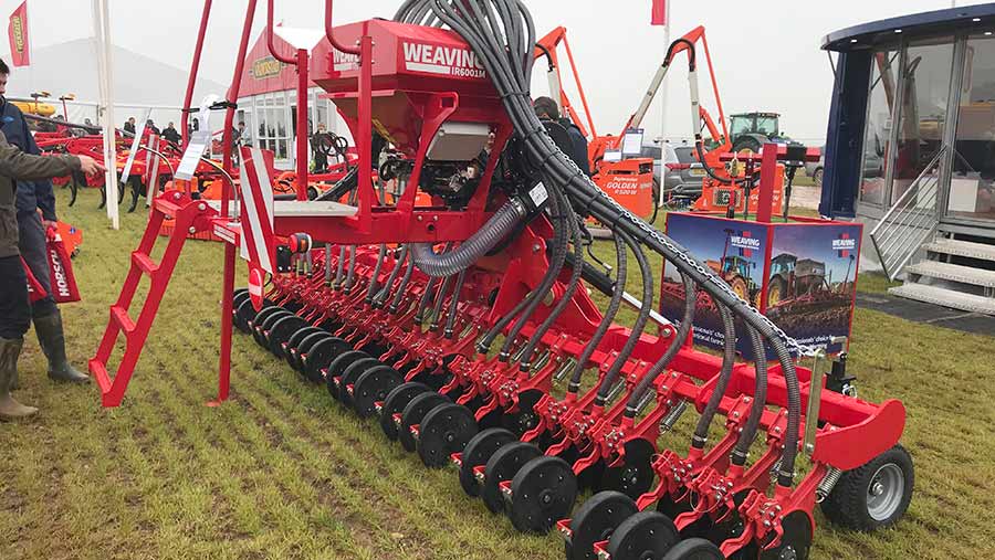 A red seed drill