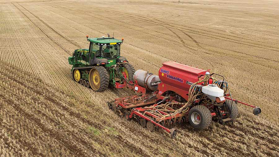 Oilseed rape being drilled