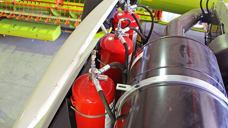 The extinguisher tanks