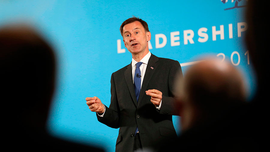 Jeremy Hunt addresses a meeting