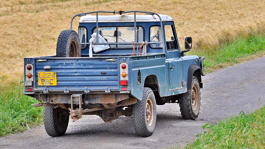 Rear view of Defender