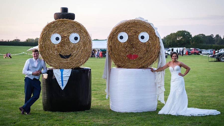 James and Francesca Leaning wedding bales