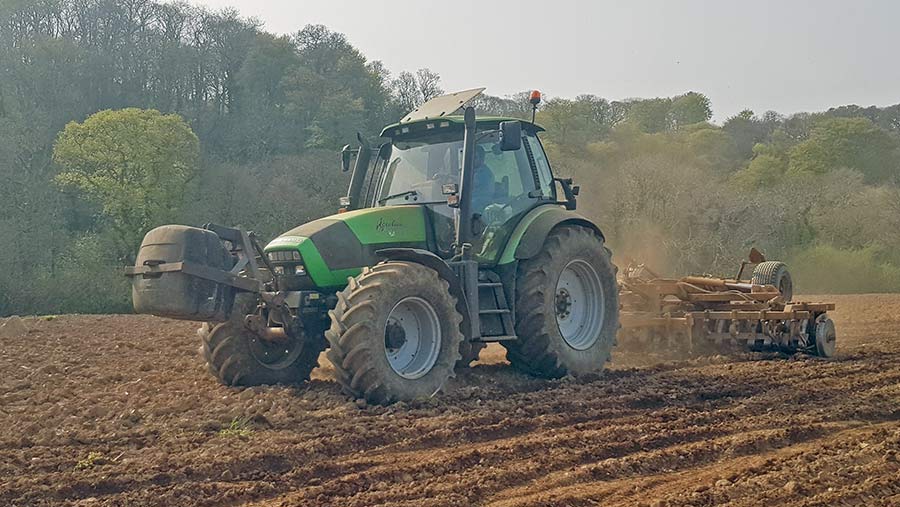 Deutz Fahr Agrotron in action in the field