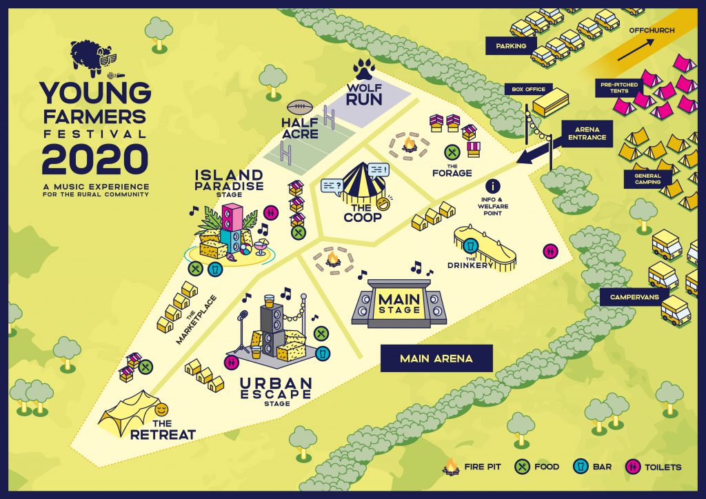 Young Farmers Festival 2020 site map