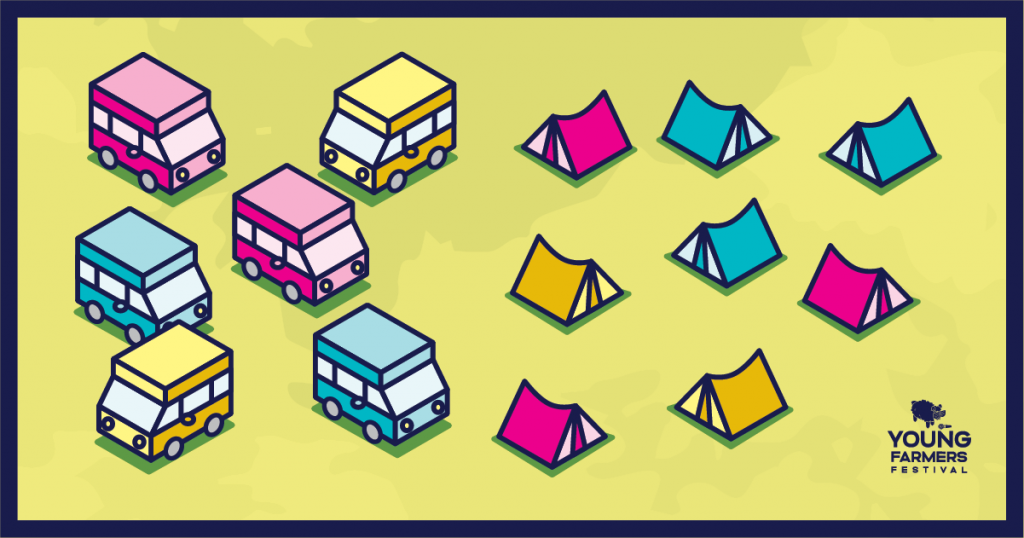 Young Farmers Festival 2020 campsite and caravans