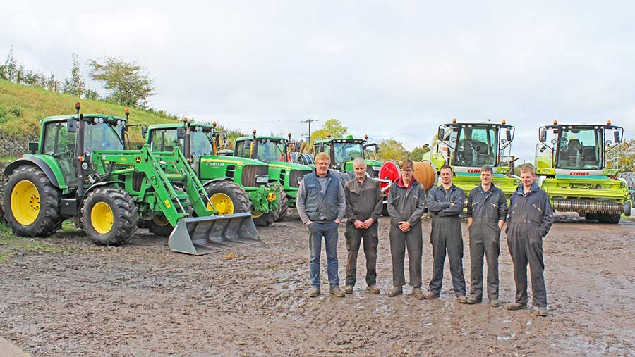 Graham Hayllar and his team with tractor