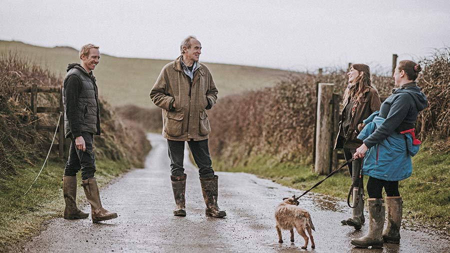 Greig family on farm