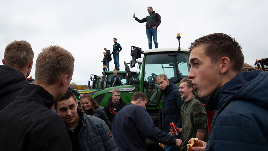 Protesting farmers gather in The Hague, Netherlands