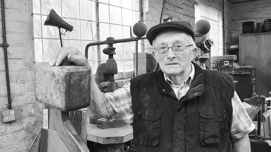 Arthur Howick in his workshop