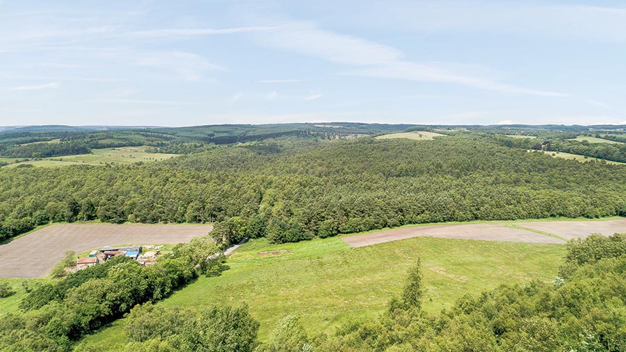 Aerial shot of Cawthorn Farm