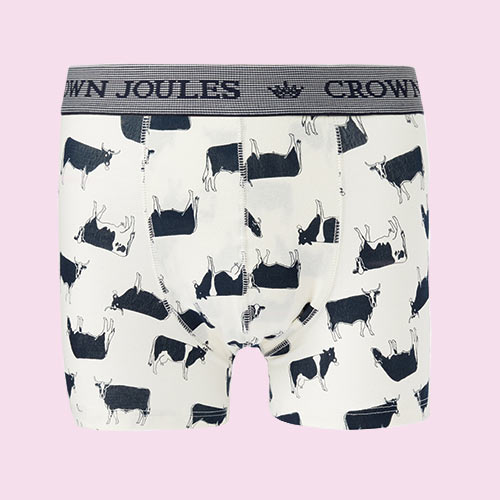 Joules cow-print underwear