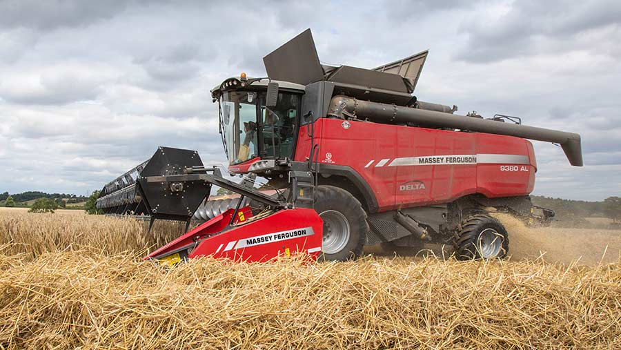 Harvesting a wheat crop