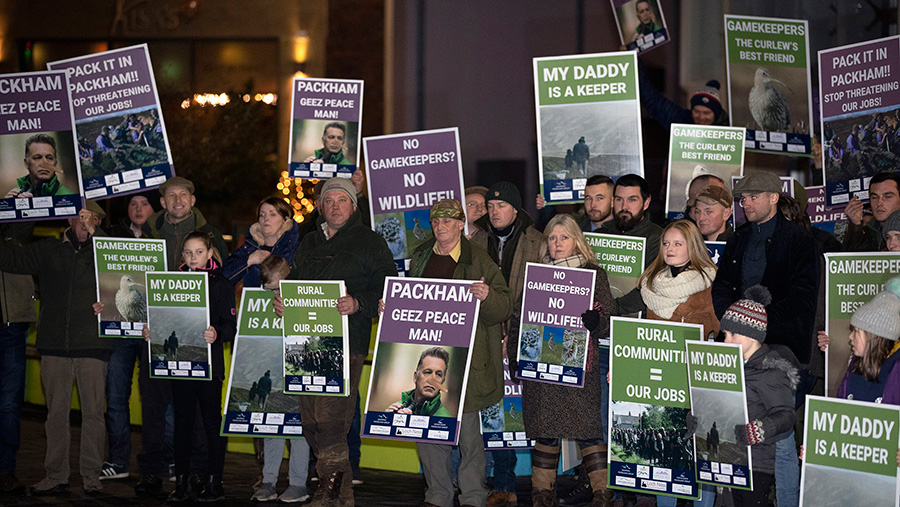 Rural workers in Perthshire stage a peaceful protest against Chris Packham © Graeme Heart/Perthshire Picture Agency