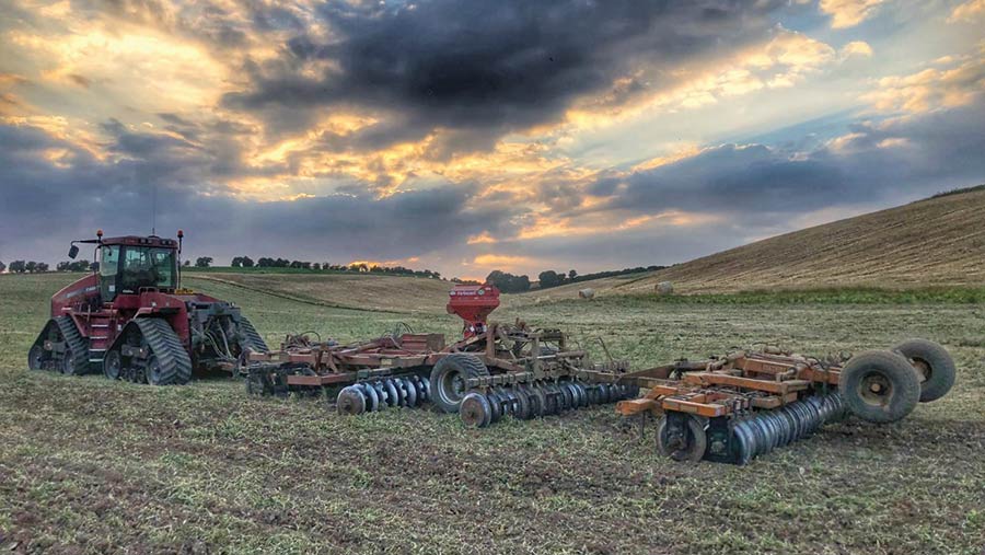 Cultivating at Mark Stubbs' farm