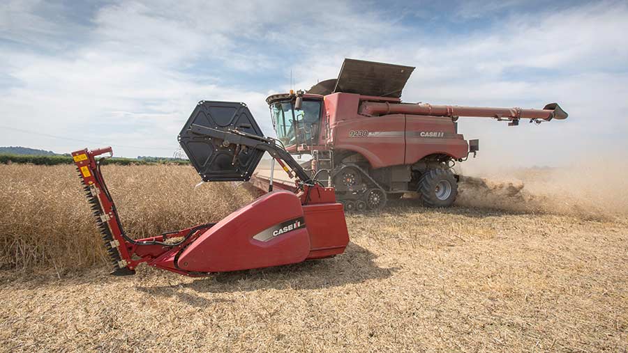 Harvesting oilseed rape