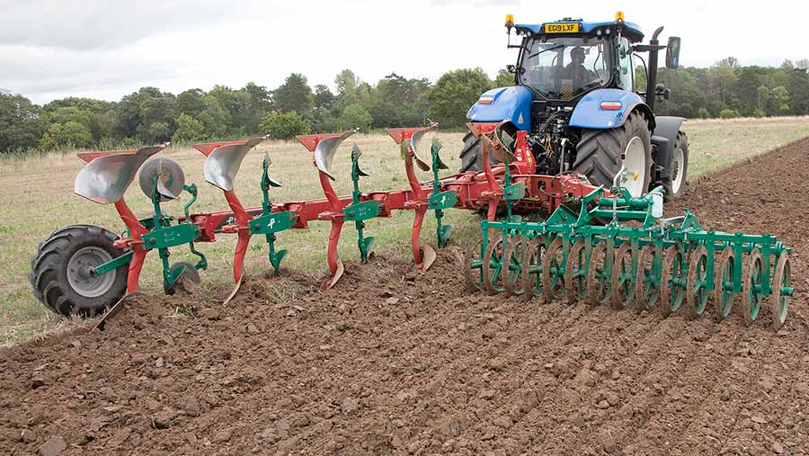 New-Holland T7.230 with plough