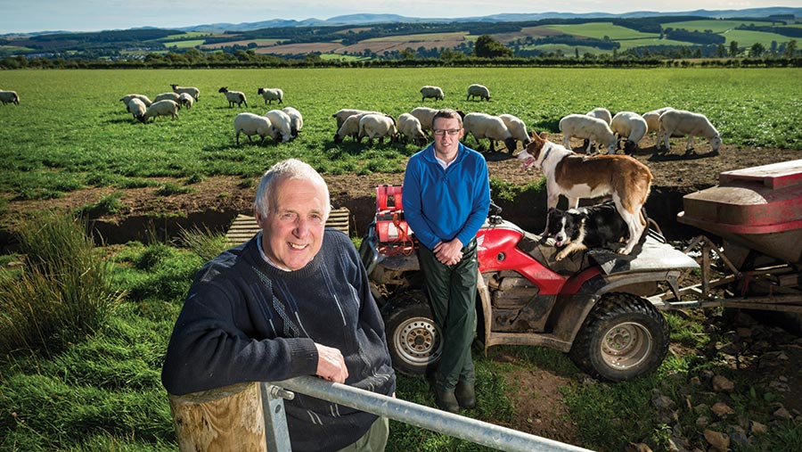 Stephen Withers and Neil Sandilands on farm