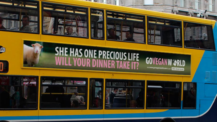 The ad campaign has run in other cities including Dublin and London © Go Vegan World