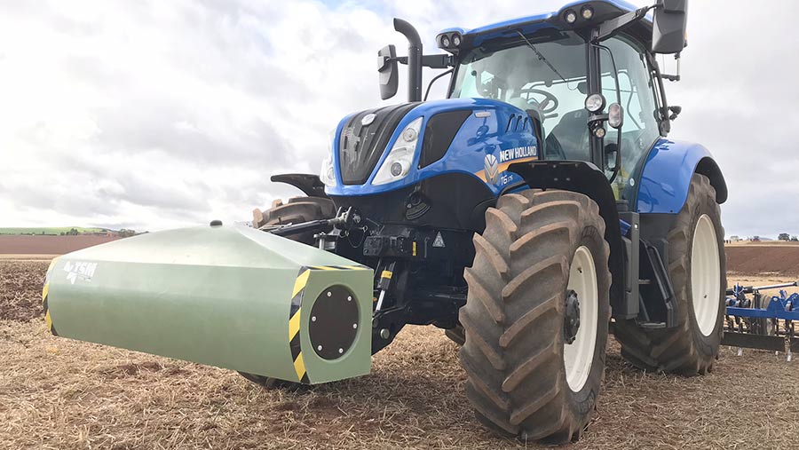 Geoprospectors Topsoil Mapper on a New Holland tractor