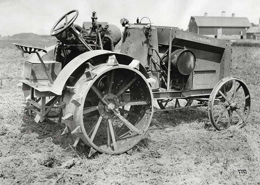 International steam tractor in a field