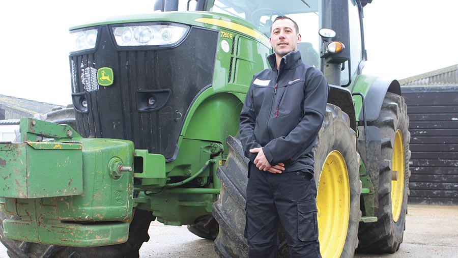 Ryan Fletcher with tractor