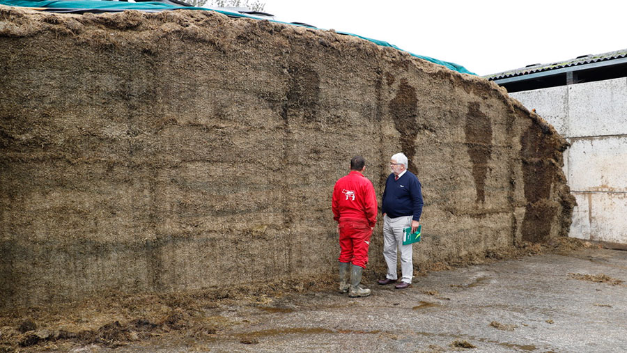 Two people standing at the clamp face