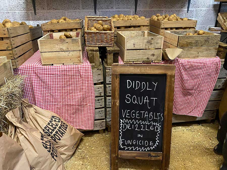 Jeremy Clarkson's potatoes in his farm shop