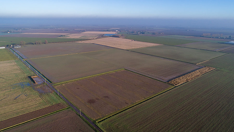 Aerial shot of Bank Cottage land