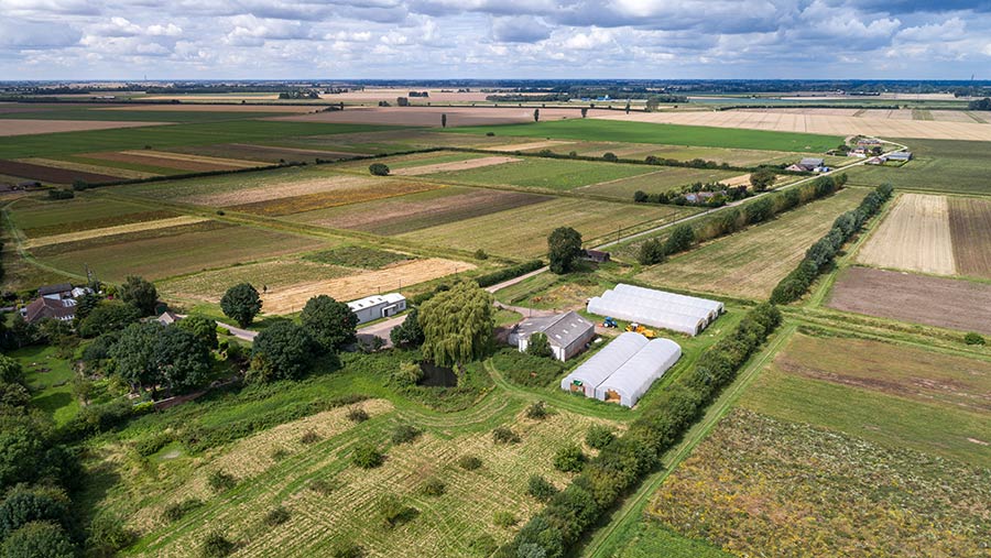 Aerial view of Ingleborough Farm