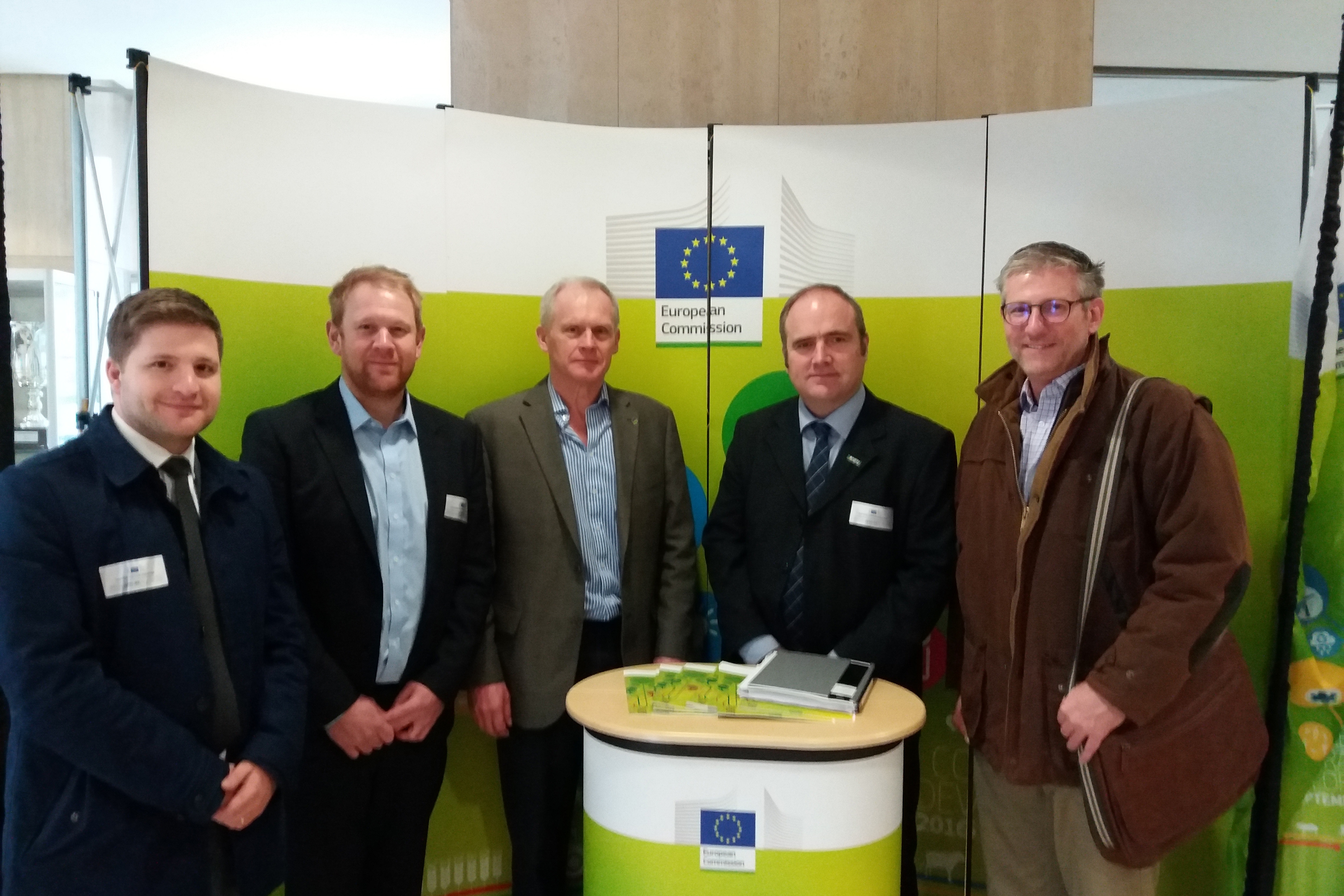 From left to right: Veli Moluluo, Daniel Fairburn, David Brass, Gary Ford (Chief Poultry Advisor NFU) and Mark Gorton. Photo: Tony McDougal