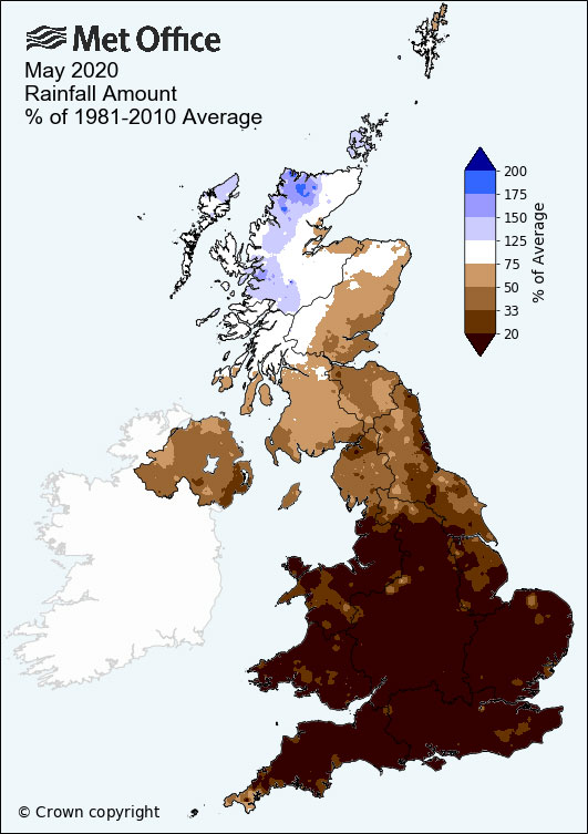 Met office May rainfall map