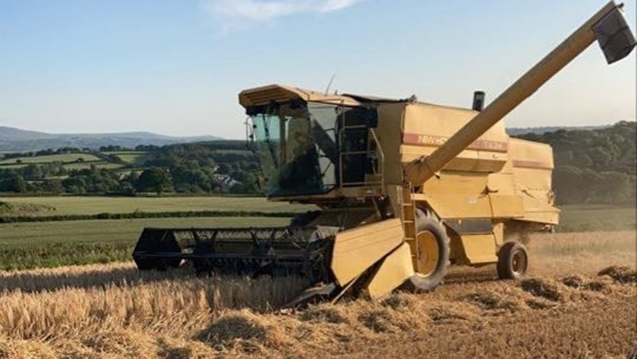 Combine during harvest