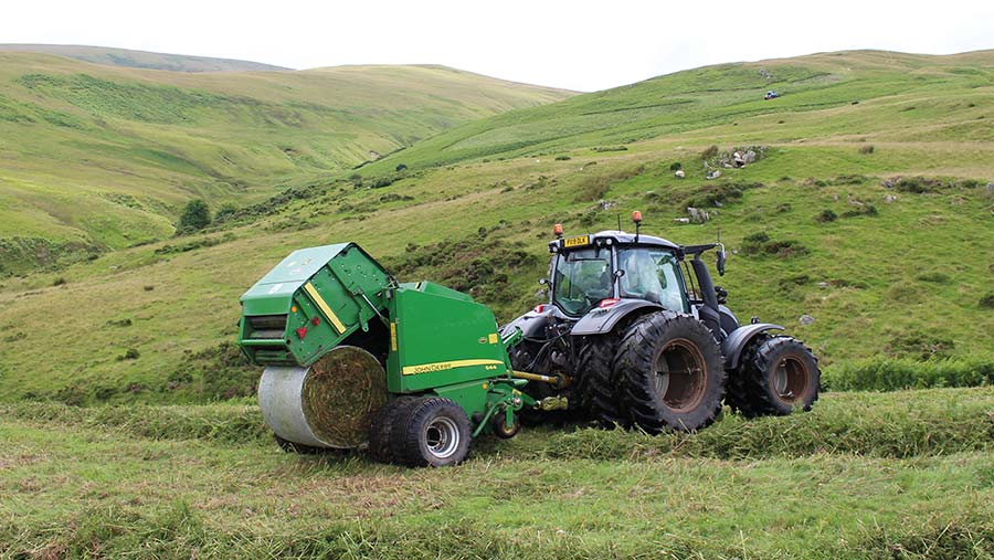 Tractor baling bracken