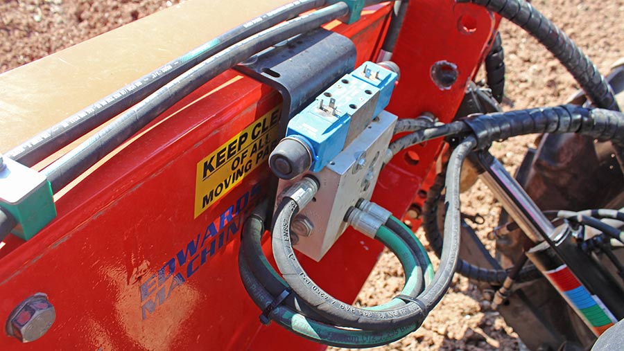 Edwards Farm Machinery side shift hydraulic valve