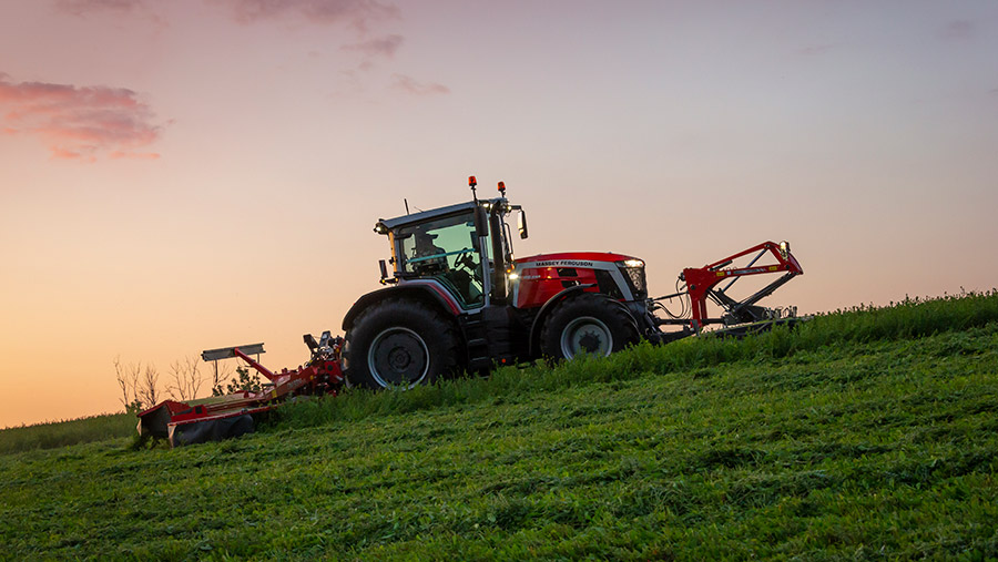 Butterfly Mower on Massey Ferguson 8S tractor