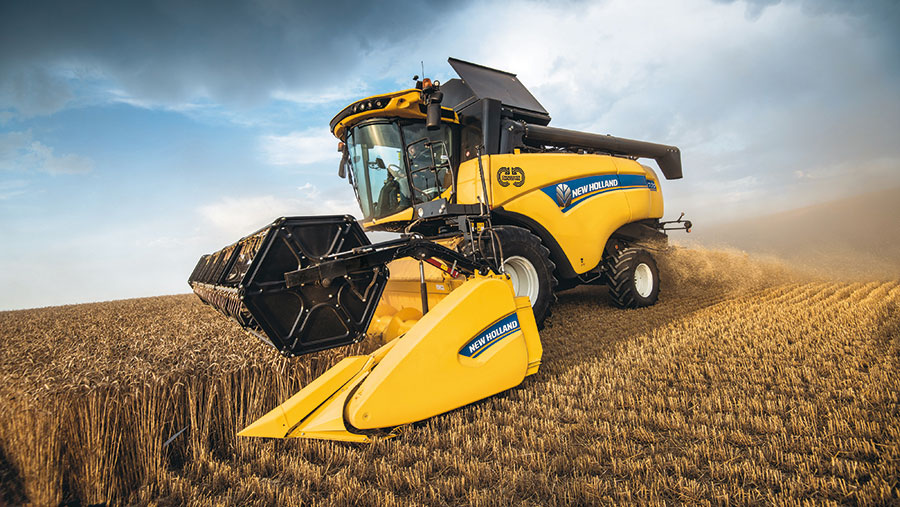 New Holland CH7.70 working in field