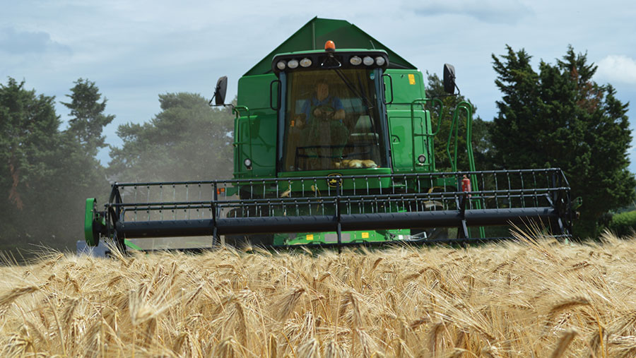 Harvesting at Mike Dennis’s Norfolk farm