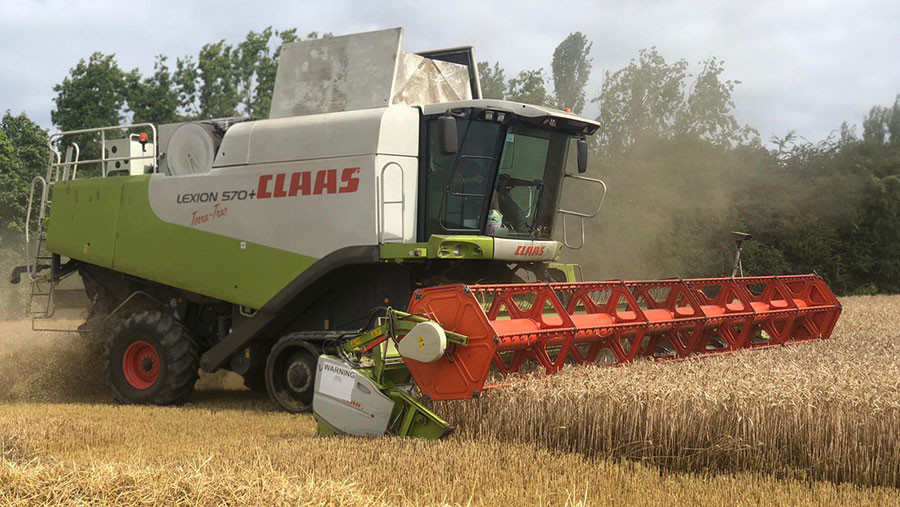 Combine in wheat