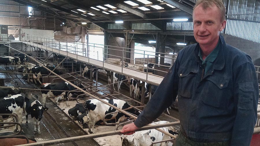David Smurthwaite in dairy shed