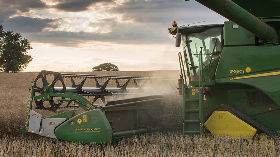 Harvesting oilseed rape