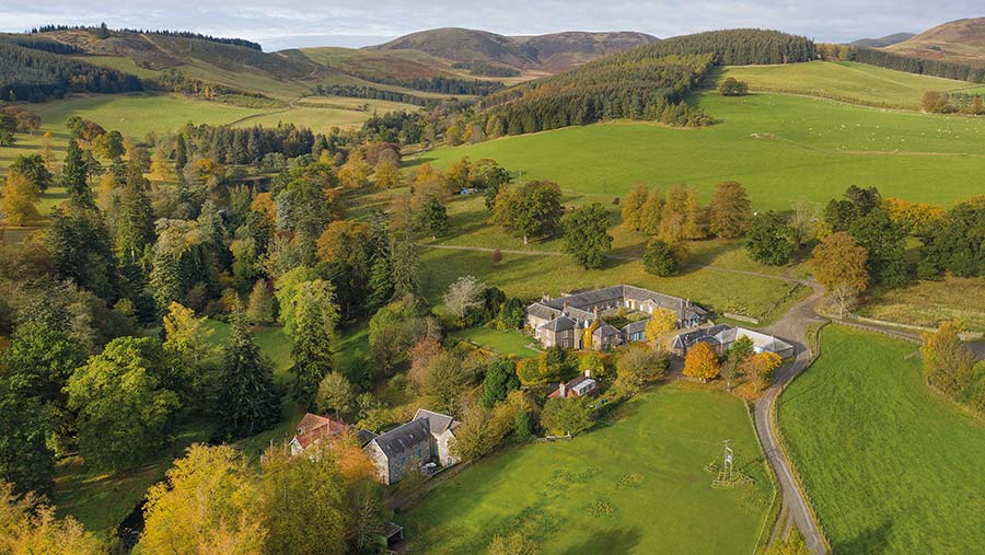 Aerial view of farmland